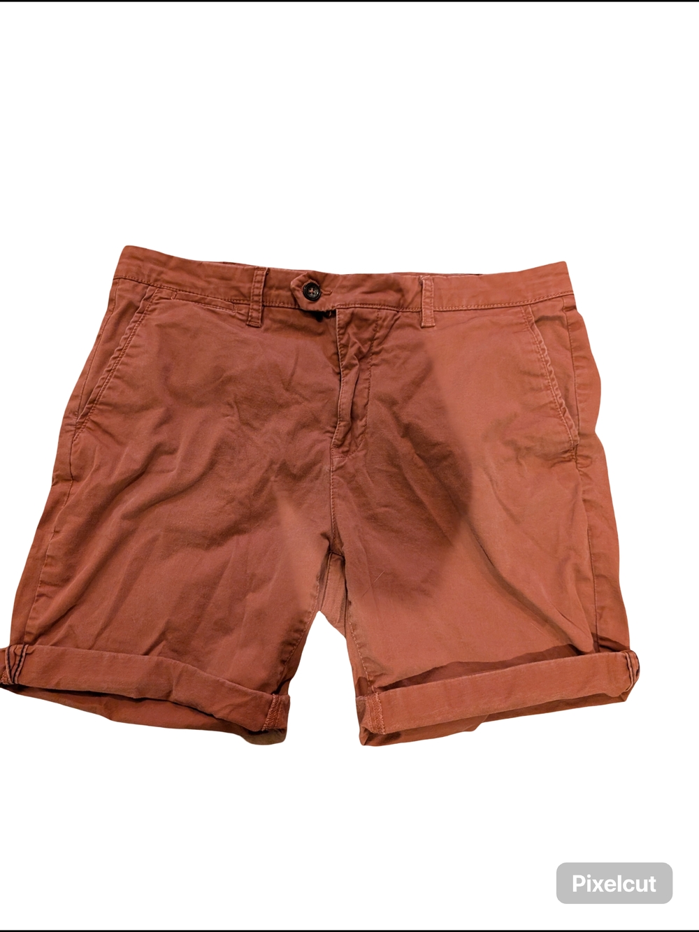 Alcott Rust-Orange Cotton Shorts with Branded Waistband